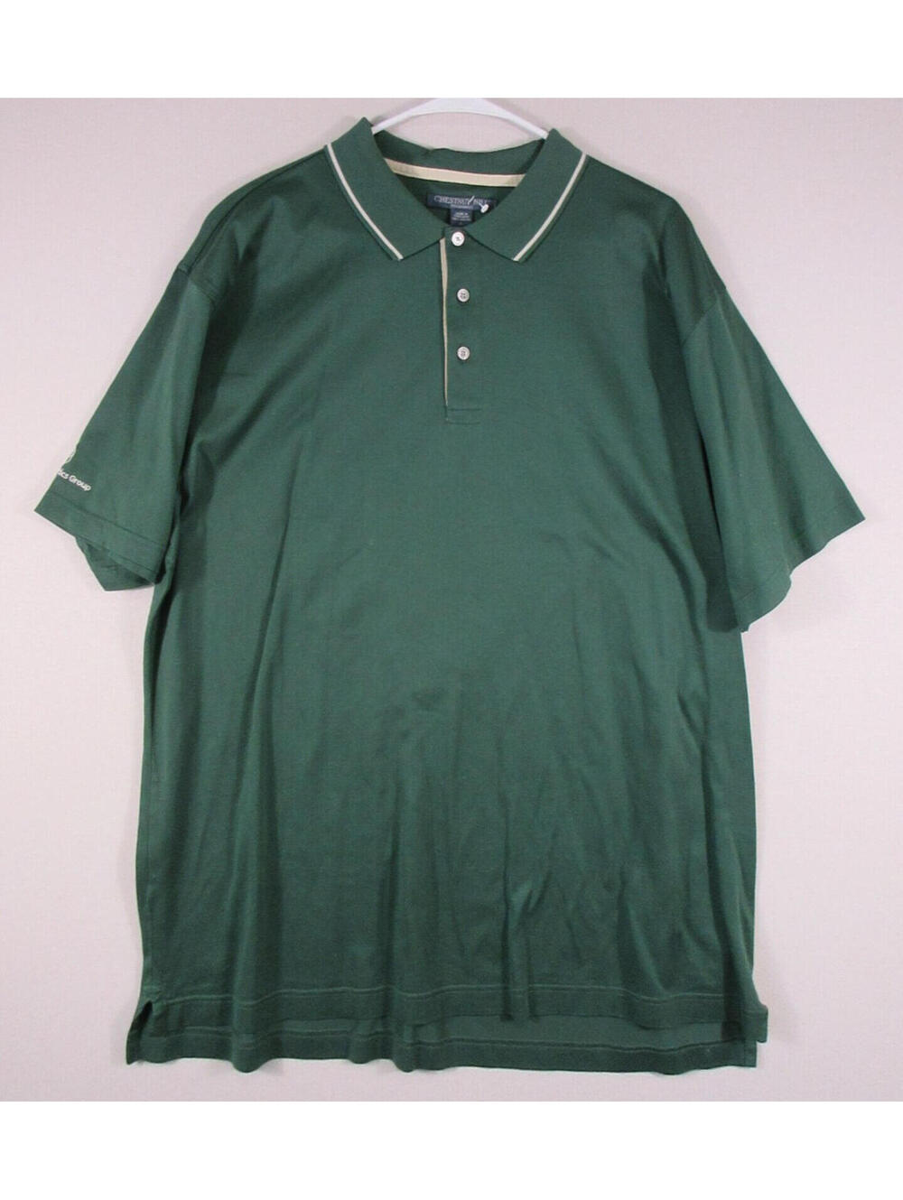 Chestnut Hill Mens Button-Up Polo Shirt Short Sleeve Collared Size XL Green
